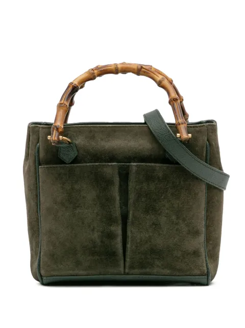 Gucci Pre-Owned 20th Century Suede Bamboo satchel