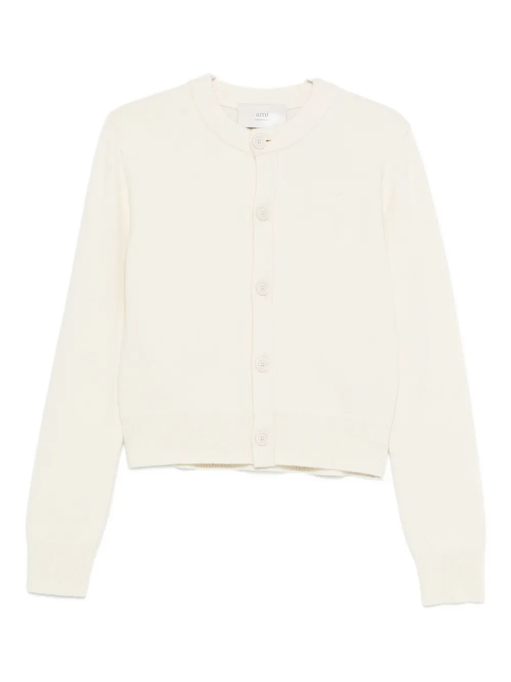 AMI Paris Ami De Coeur-motif cardigan | White | Image 1