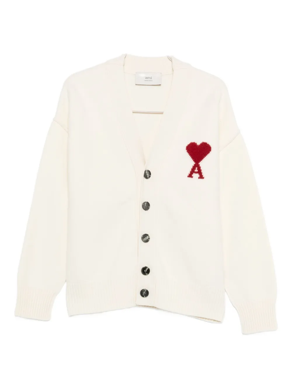 AMI Paris Ami De Coeur button-up cardigan | Neutrals | Image 1