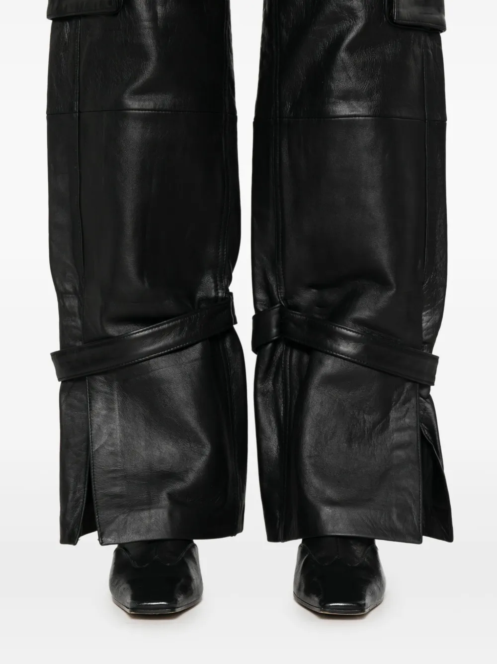 Won Hundred Marie leren cargo broek Zwart