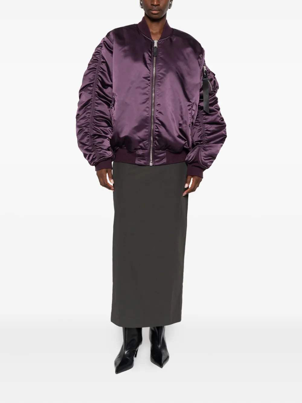 Alpha Industries MA-1 UV jack met rits Paars