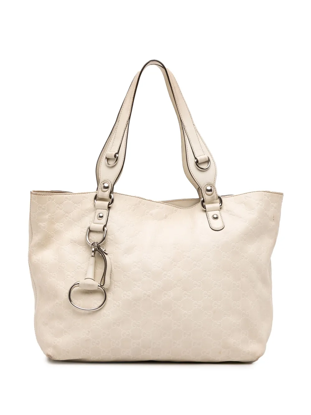 Gucci Pre-Owned 2016-2025 グッチシマ アイコン ビット ハンドバッグ - ホワイト Gucci Pre-Owned 2016-2025 グッチシマ アイコン ビット ハンドバッグ - ホワイト