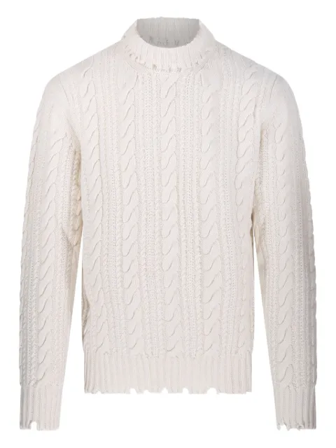 A Paper Kid cable-knit frayed sweater