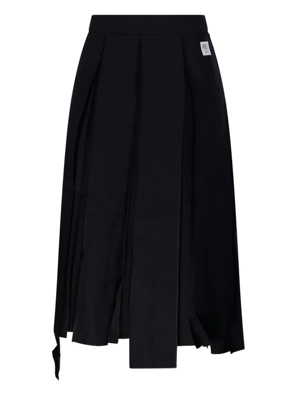 RE CODE pleated asymmetric skirt | Black | Image 1