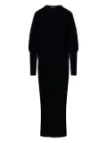 By Malene Birger balloon-sleeve ribbed-knit midi dress - Black
