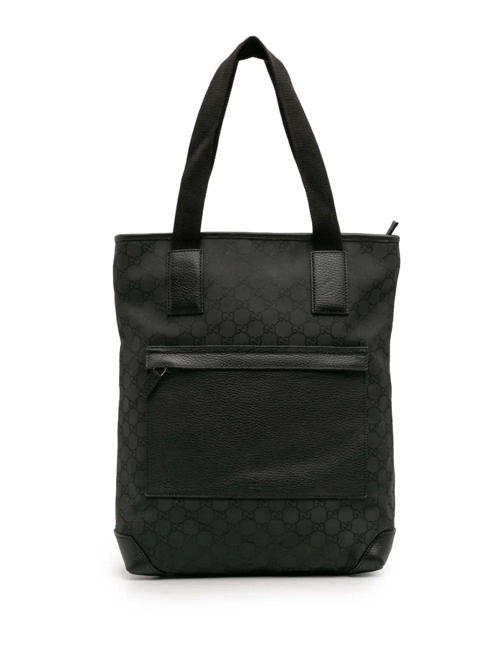 Pre-owned Gucci 2016-2025 Gg Nylon Tote Bag In Black