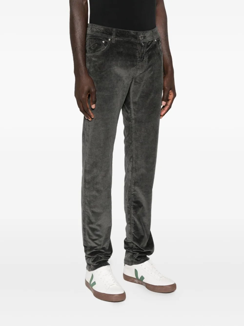 Jacob Cohen Tailored Straight Leg Trousers With Clean Lines In Gray