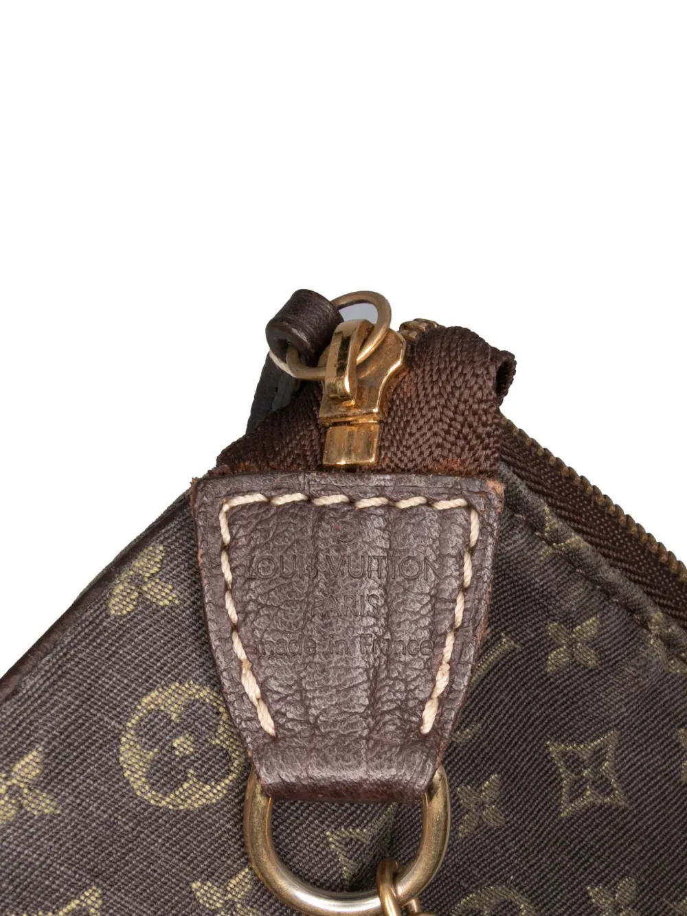 Pre-owned Louis Vuitton 2008 Monogram Mini Lin Mini Pochette Accessoires Handbag In Brown