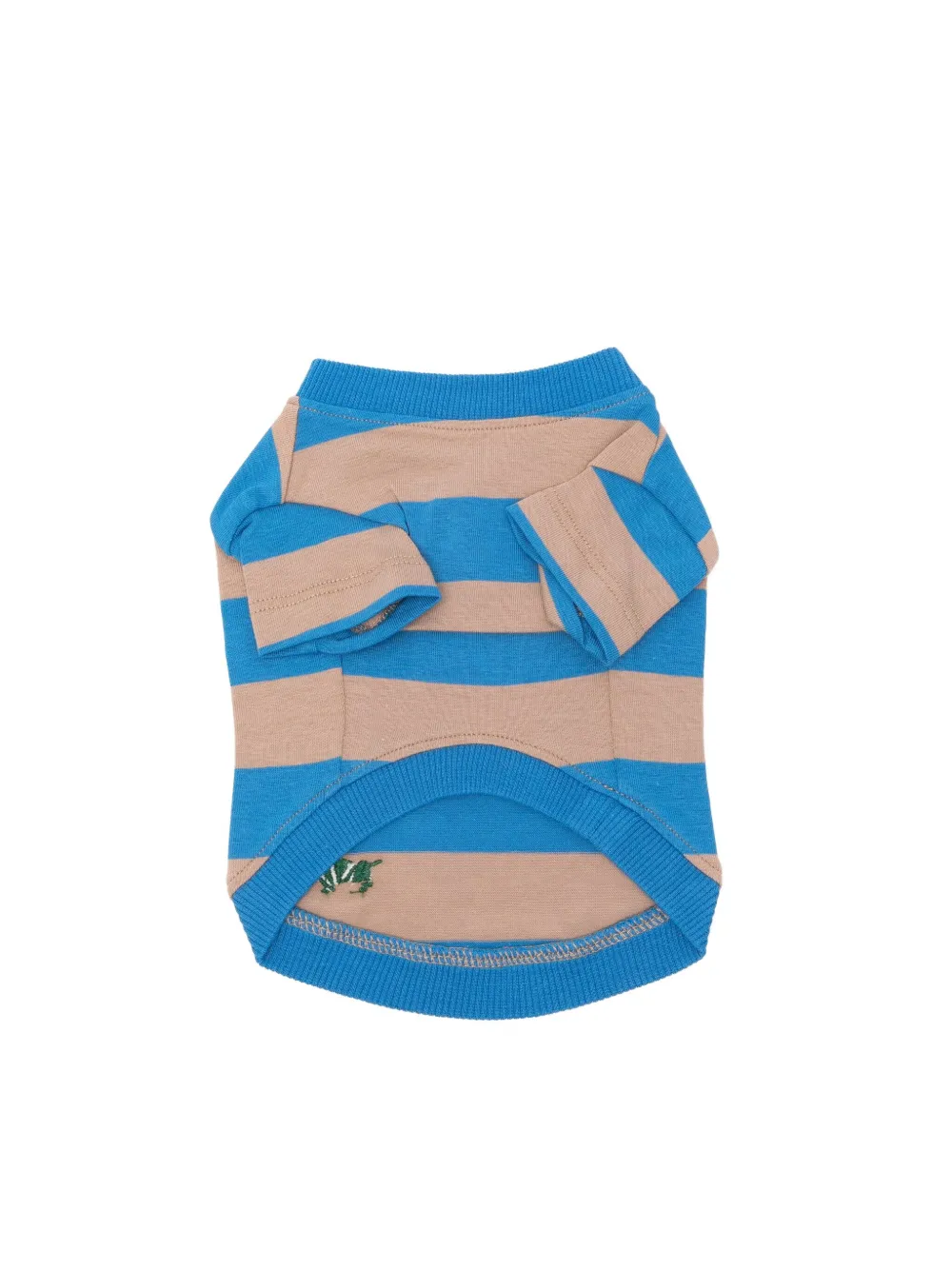 Poldo Dog Couture Striped Embroidered Pet T-shirt In Blue