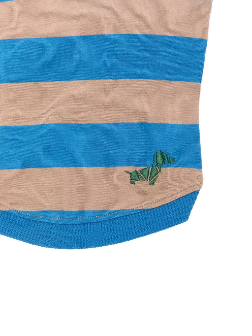 Poldo Dog Couture Striped Embroidered Pet T-shirt In Blue