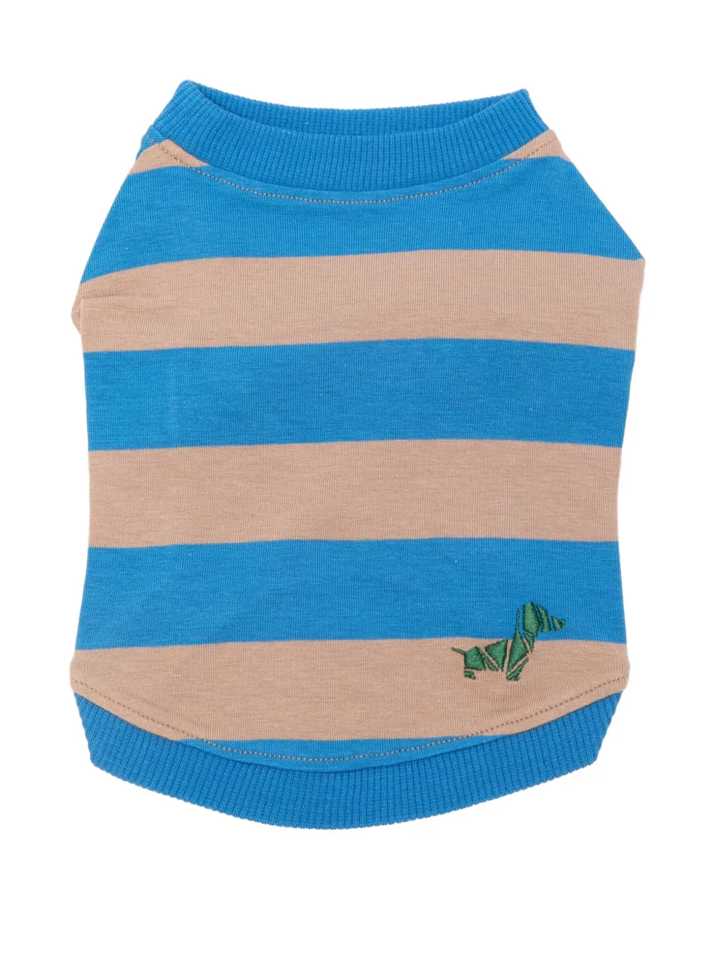 Poldo Dog Couture Striped Embroidered Pet T-shirt In Blue