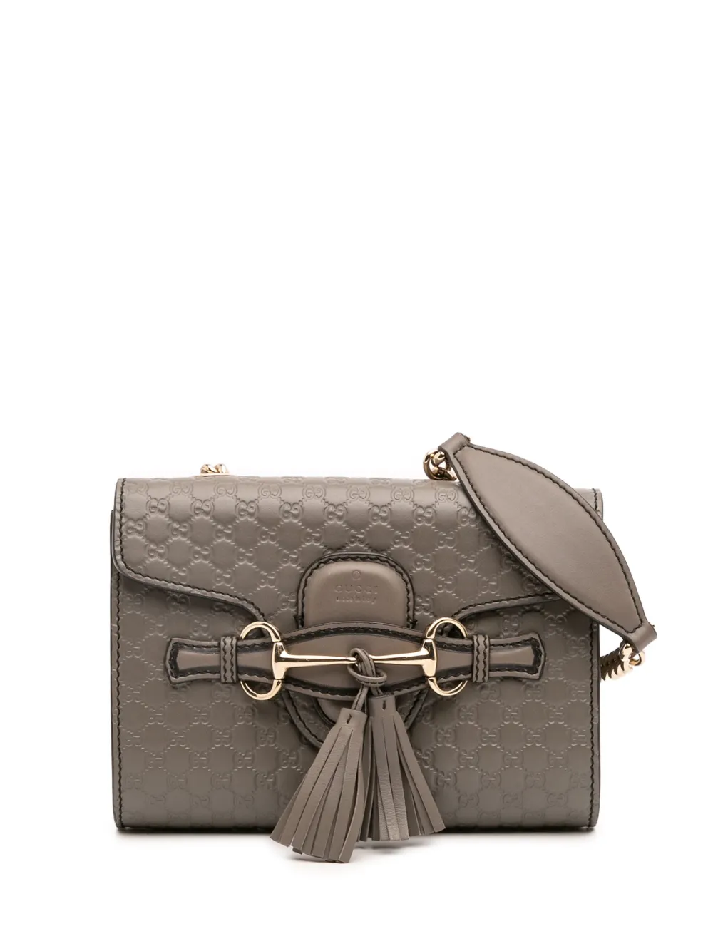 Gucci Pre-Owned 2016-2025 ミニ マイクログッチシマ エミリー ショルダーバッグ - グレー Gucci Pre-Owned 2016-2025 ミニ マイクログッチシマ エミリー ショルダーバッグ - グレー