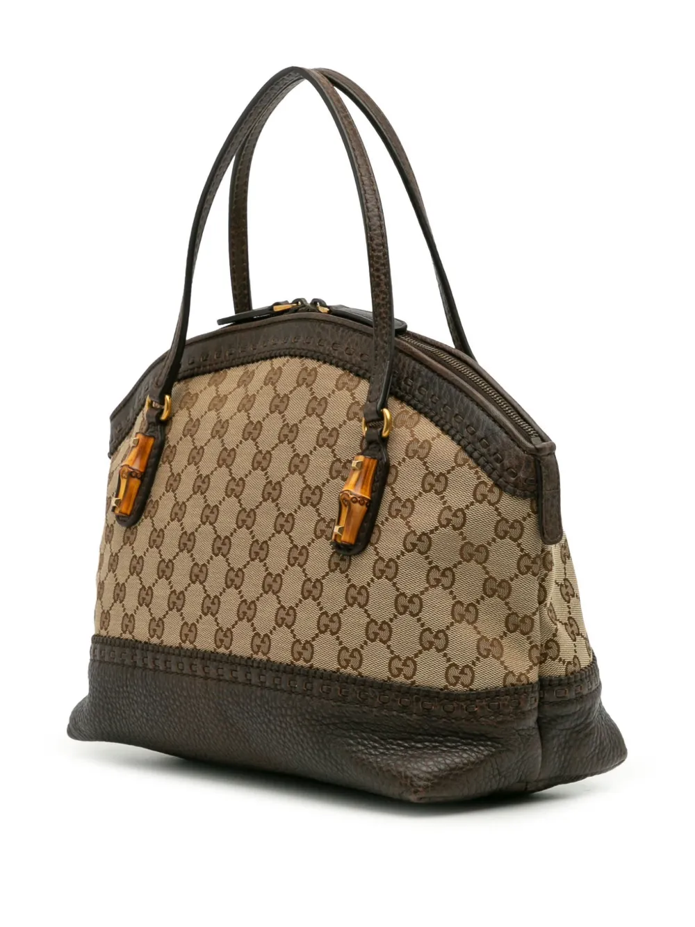 Pre-owned Gucci 2016-2025 Gg Canvas Laidback Crafty Handbag In Brown