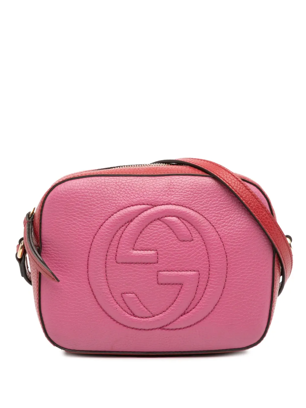 Gucci Pre-Owned 2016-2025 スモール バイカラーレザー ソーホー ディスコ ショルダーバッグ - ピンク Gucci Pre-Owned 2016-2025 スモール バイカラーレザー ソーホー ディスコ ショルダーバッグ - ピンク