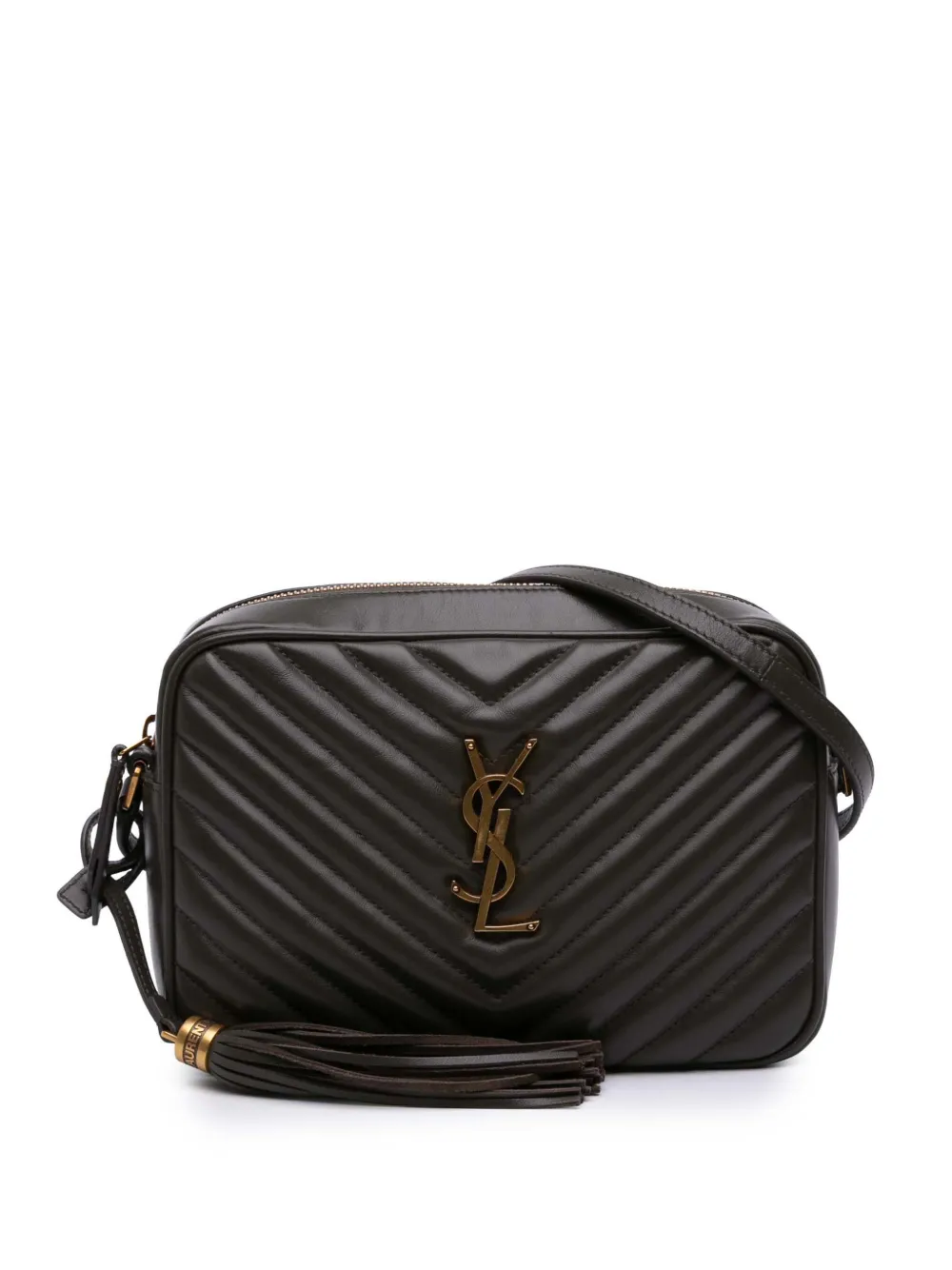 Saint Laurent Pre-Owned 2020 マテラッセレザー モノグラム ルー カメラバッグ ショルダーバッグ - グレー Saint Laurent Pre-Owned 2020 マテラッセレザー モノグラム ルー カメラバッグ ショルダーバッグ - グレー