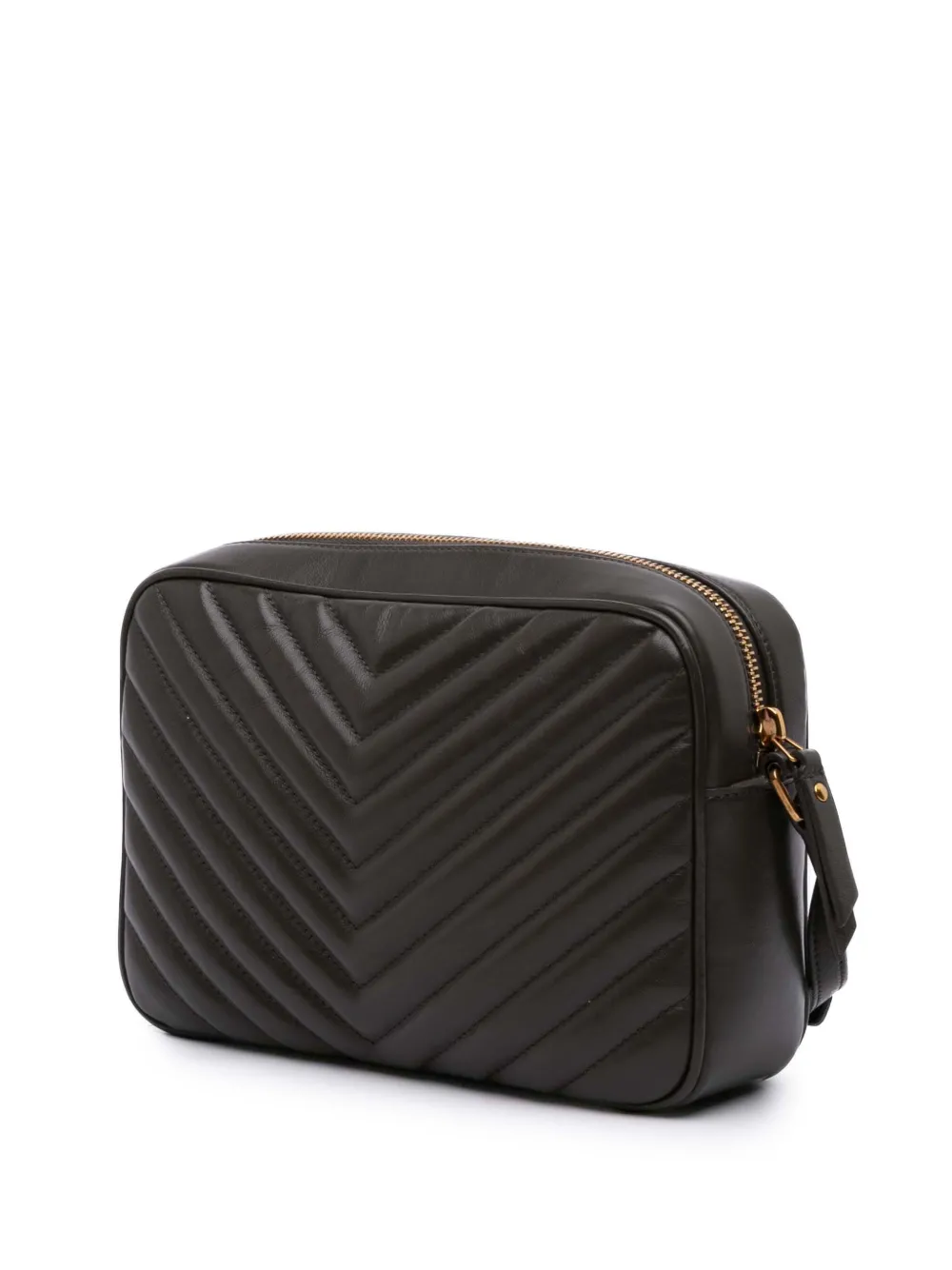 Pre-owned Saint Laurent 2020 Matelasse Leather Monogram Lou Camera Bag Crossbody Bag In Gray