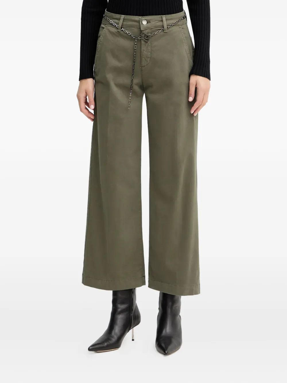 LIU JO chain-belt trousers | Green | Image 1