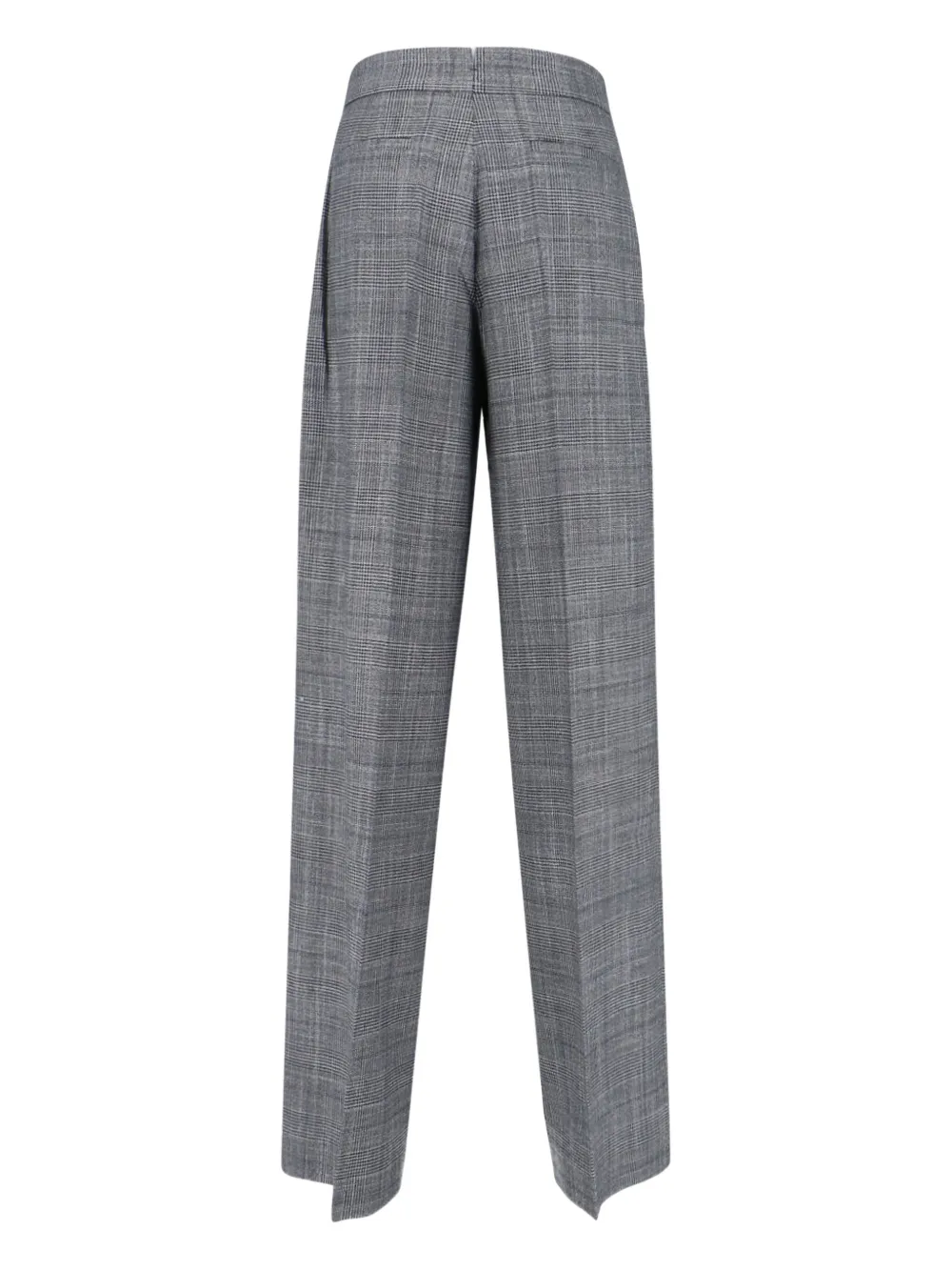Sa Su Phi Tailored Grey Plaid Trousers With High Waist In Gray