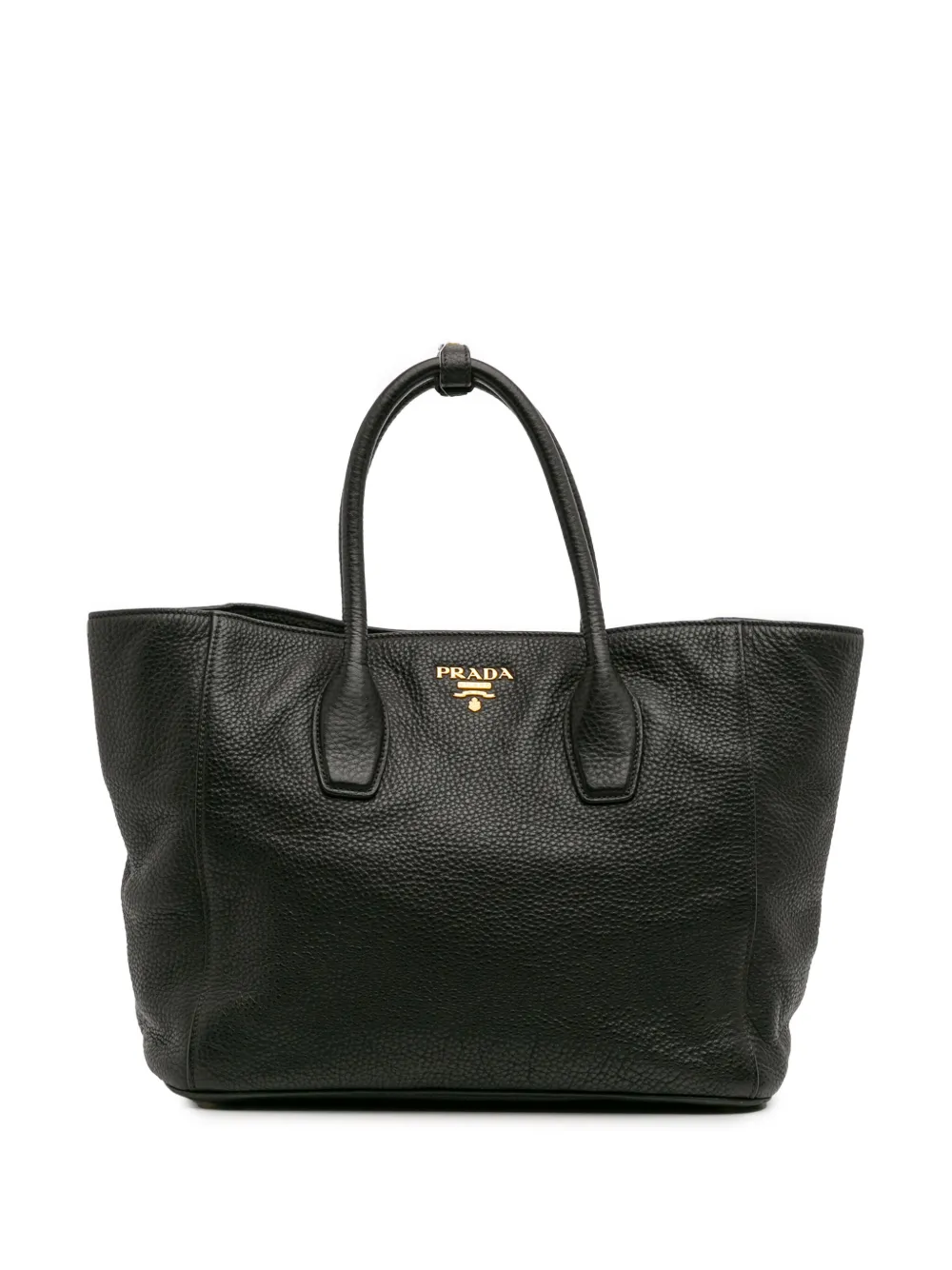Prada Pre-Owned 2000-2025 Vitello Daino Open Convertible Tote satchel | Black | Image 1