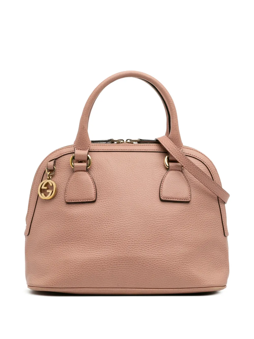 Gucci Pre-Owned 2016-2025 スモール ダラー カーフスキン GGチャーム ドーム サッチェルバッグ - ピンク Gucci Pre-Owned 2016-2025 スモール ダラー カーフスキン GGチャーム ドーム サッチェルバッグ - ピンク