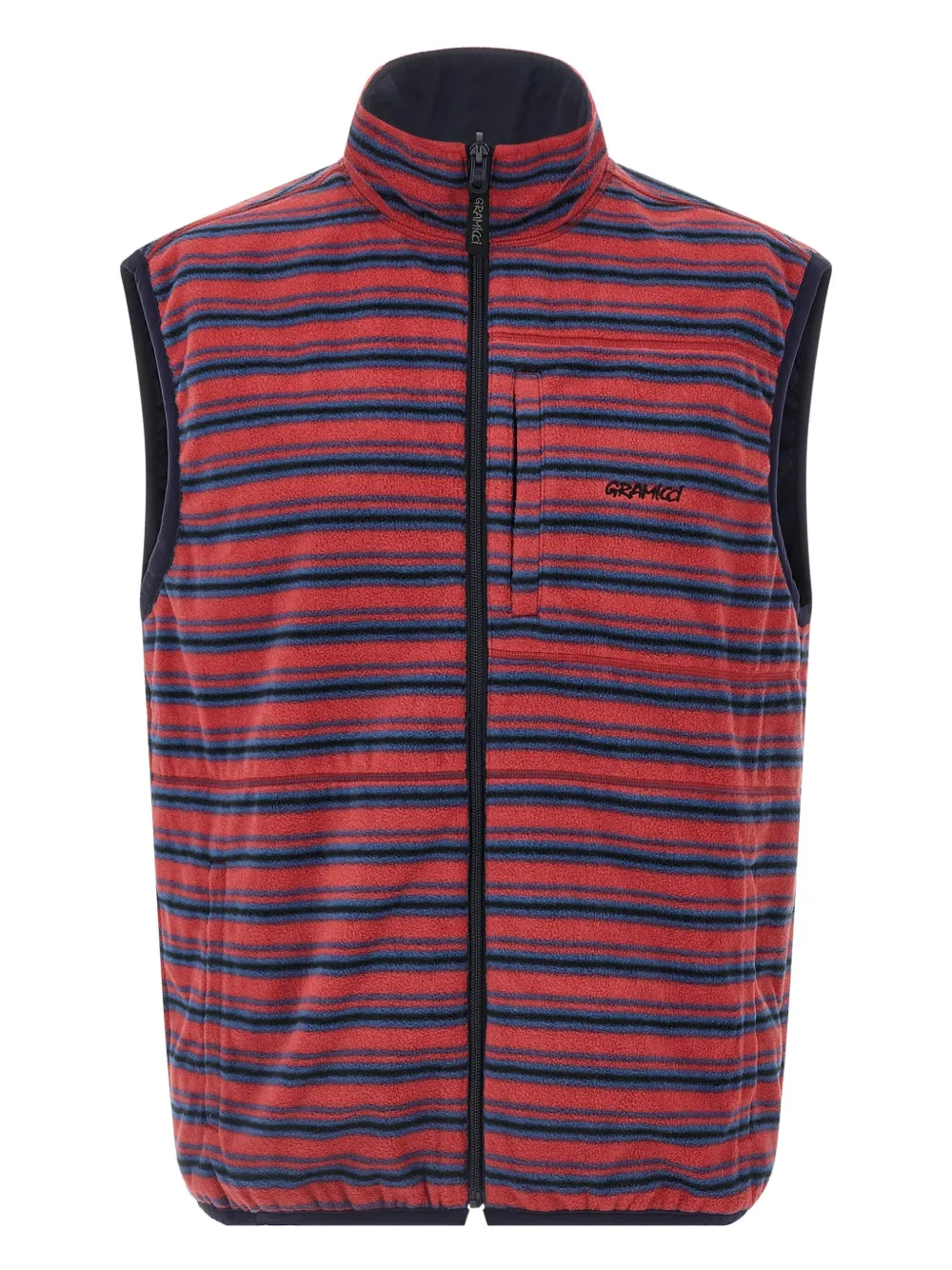 Gramicci Thermal Fleece Reversible Gilet Multicolor In Red