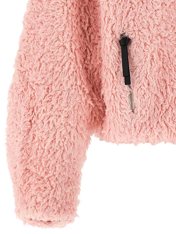 Jil Sander teddy-effect zip-front Jacket | Pink | FARFETCH