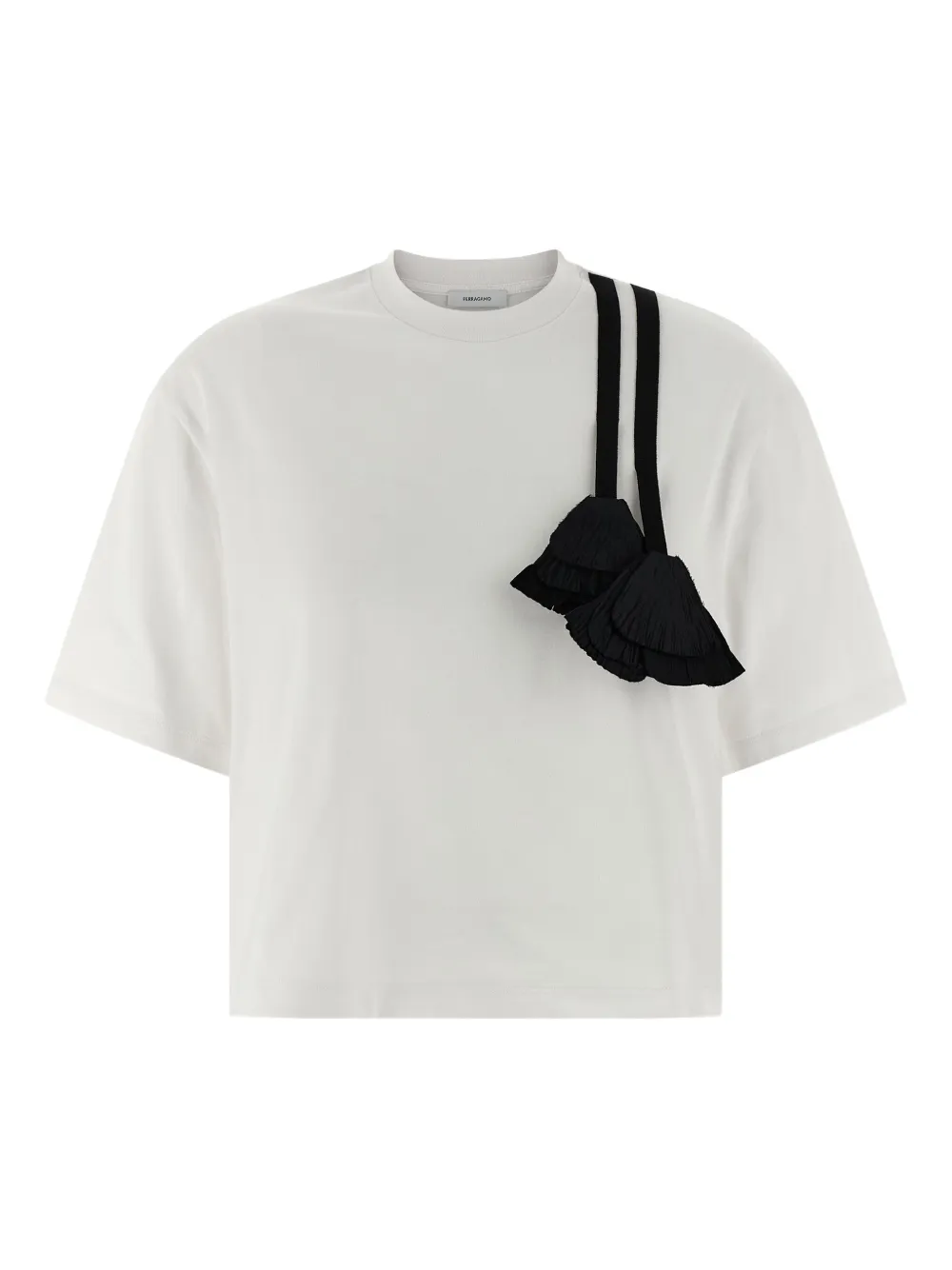 Ferragamo pleated-tassel T-shirt - ホワイト Ferragamo pleated-tassel T-shirt - ホワイト