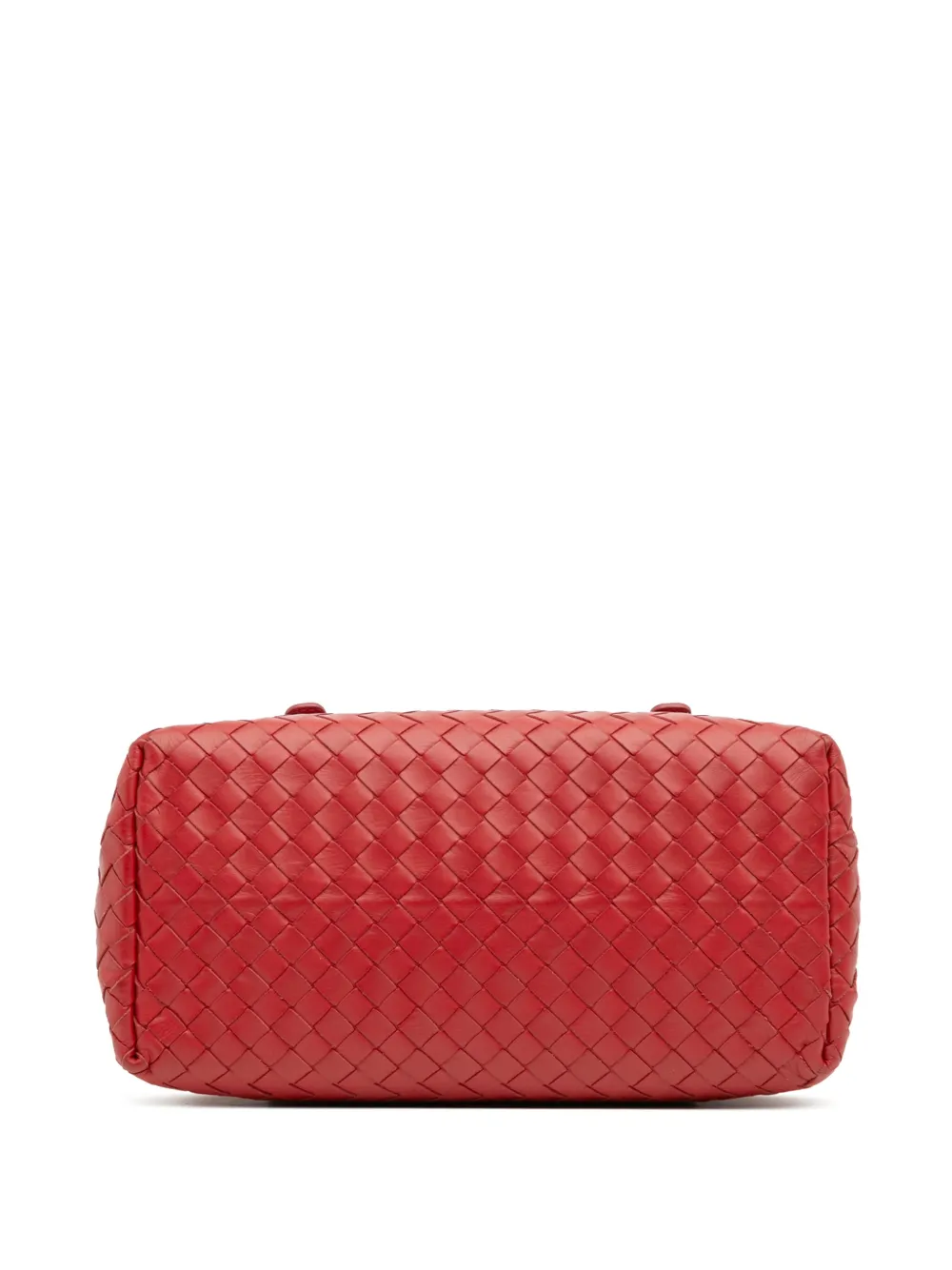 Pre-owned Bottega Veneta 2012-2025 Mini Nappa Intrecciato Roma Satchel In Red