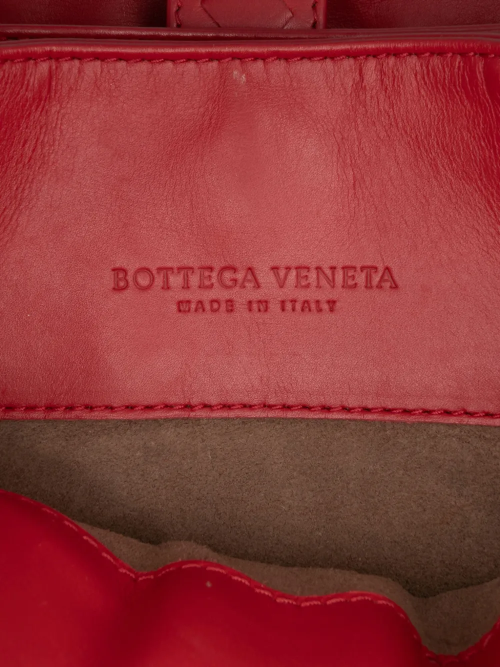 Pre-owned Bottega Veneta 2012-2025 Mini Nappa Intrecciato Roma Satchel In Red