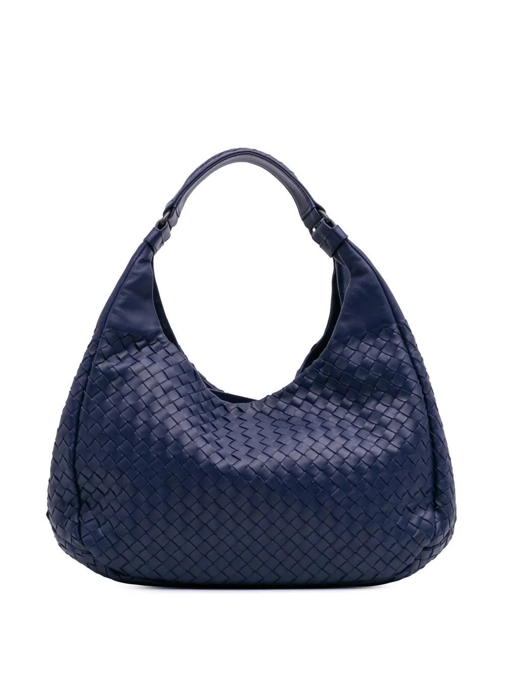 Pre-owned Bottega Veneta 2012-2025 Small Nappa Intrecciato Campana Hobo Bag In Blue