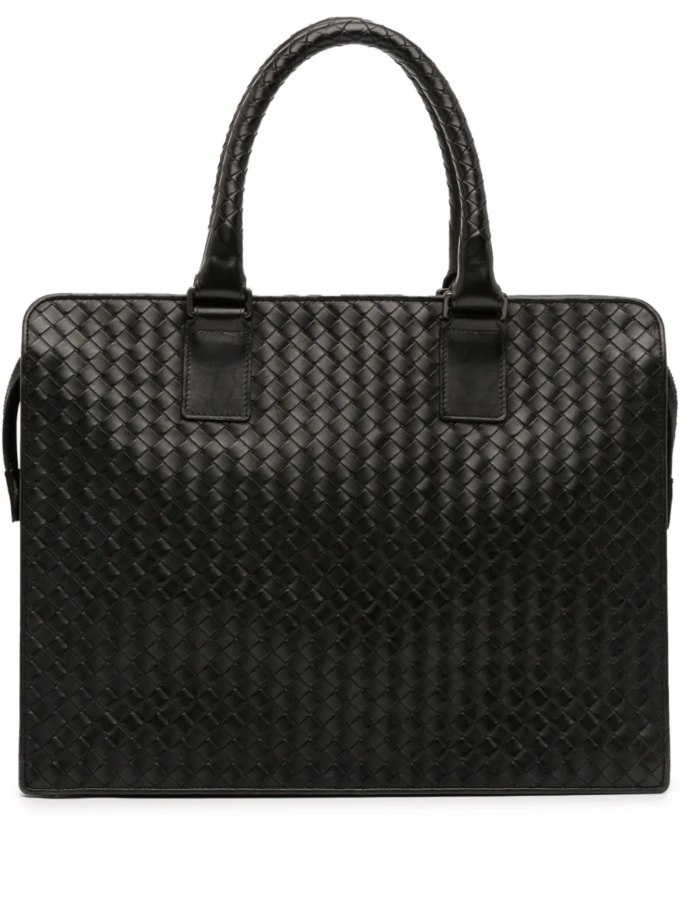 Pre-owned Bottega Veneta 2012-2025 Nappa Intrecciato Business Bag In Black
