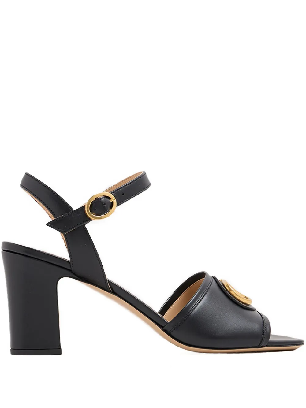 Valentino Vlogo 75 Embellished Leather Sandals In Black