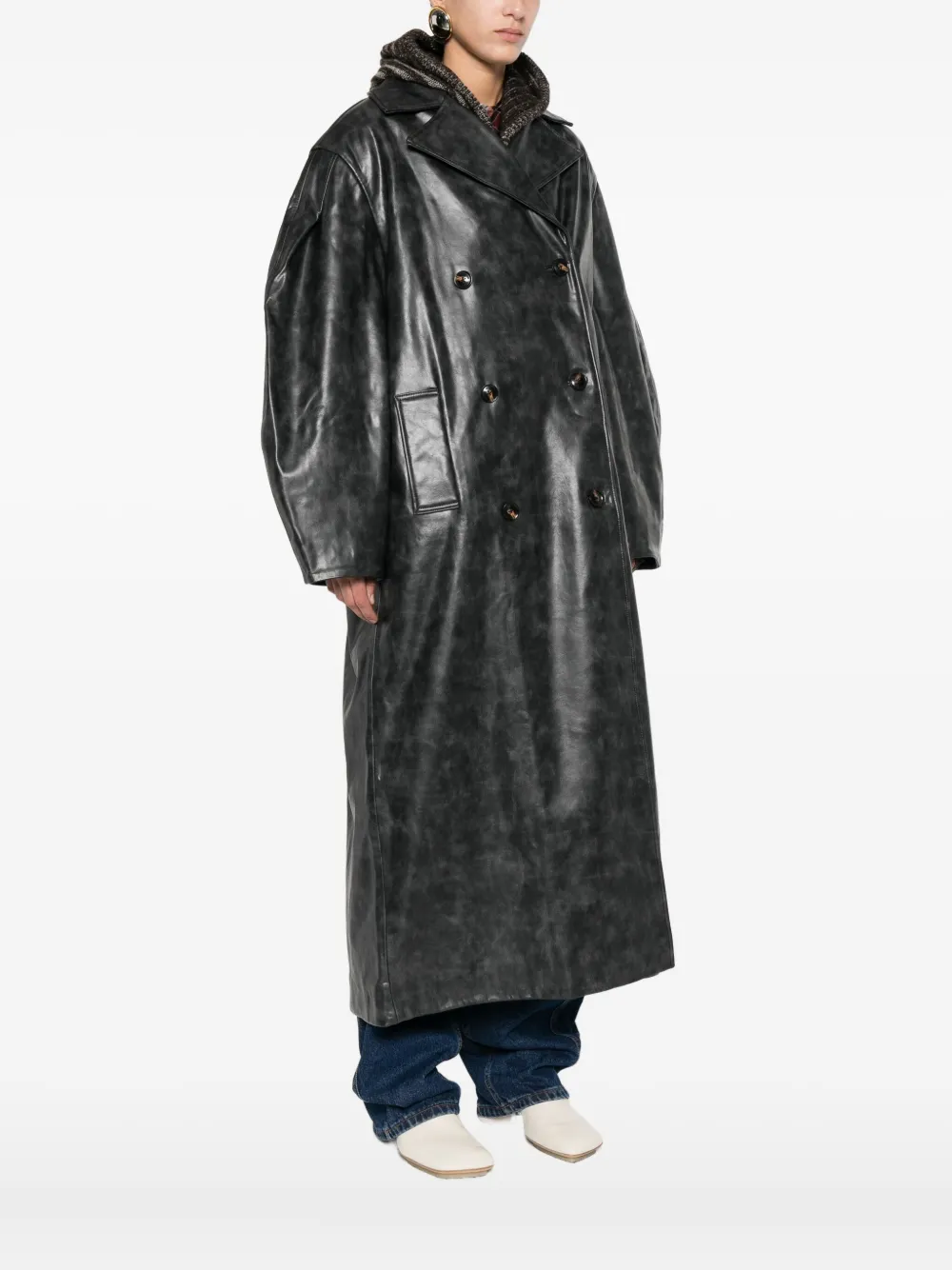 GANNI ダブルコート | ブラック | FARFETCH JP