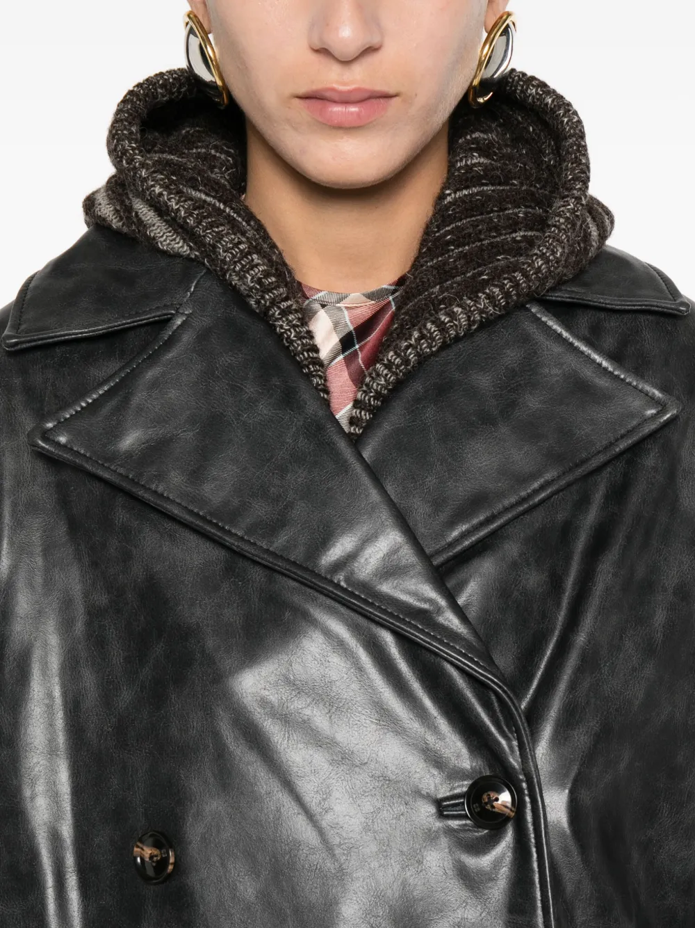 GANNI ダブルコート | ブラック | FARFETCH JP