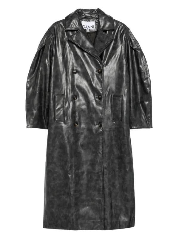 GANNI ダブルコート | ブラック | FARFETCH JP
