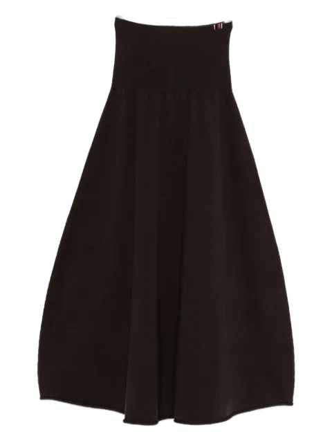 extreme cashmere ribbed midi skirt