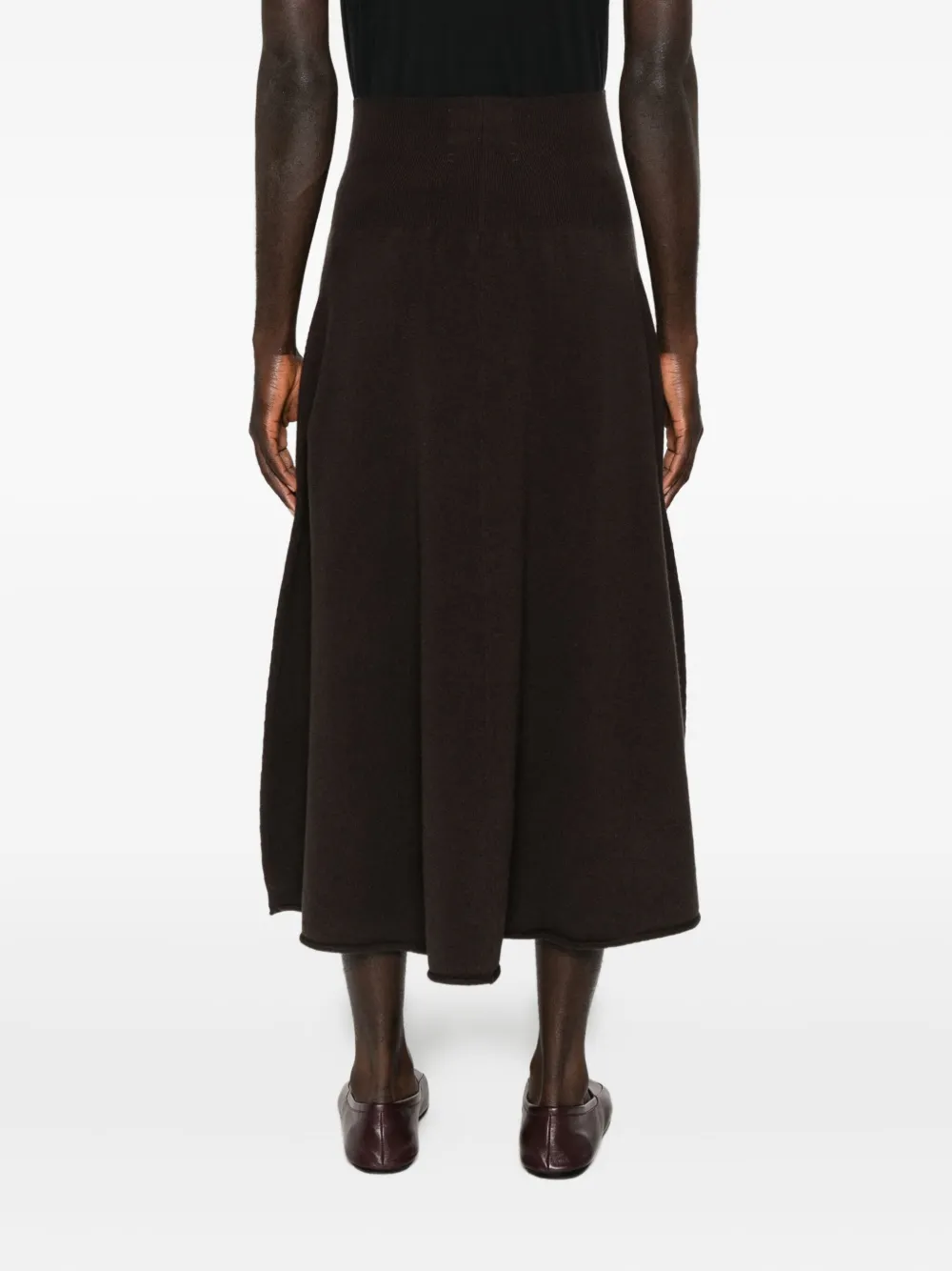 extreme cashmere Rok met geribbelde tailleband Bruin