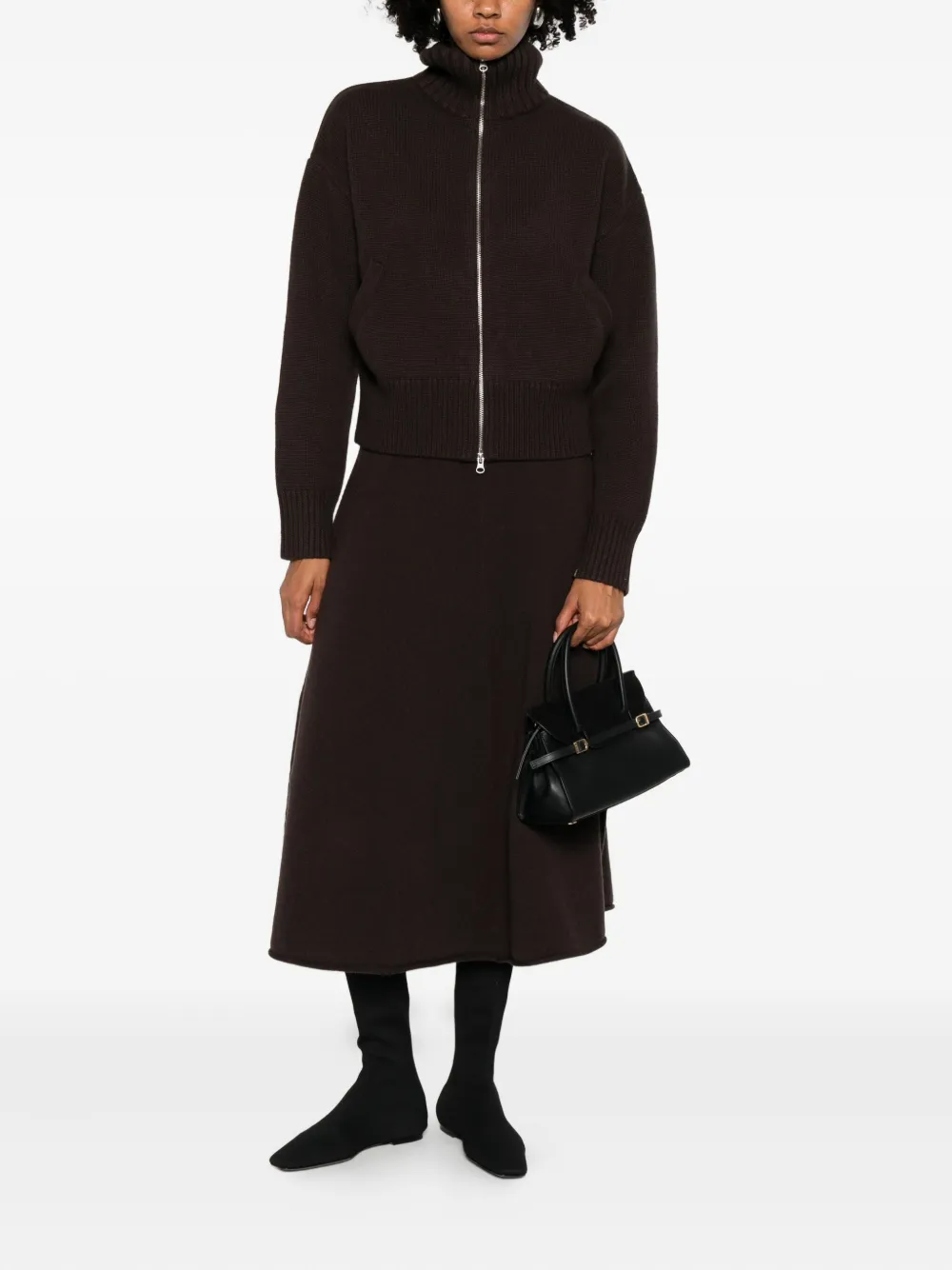 extreme cashmere Rok met geribbelde tailleband Bruin