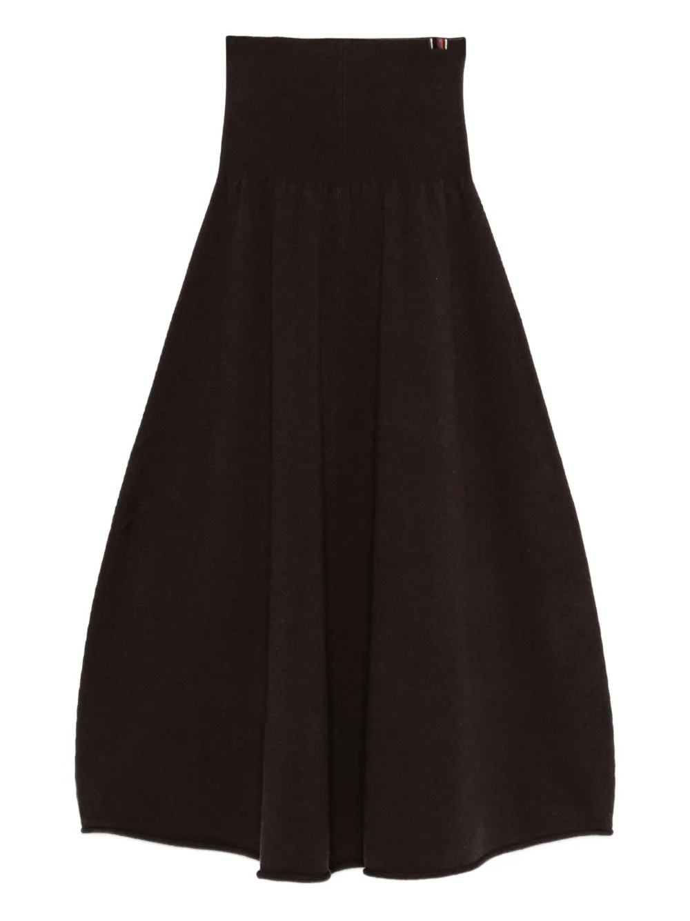 extreme cashmere ribbed-waistband midi skirt | Brown | Image 1
