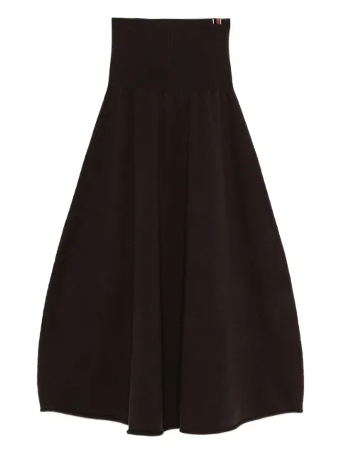 extreme cashmere ribbed-waistband midi skirt