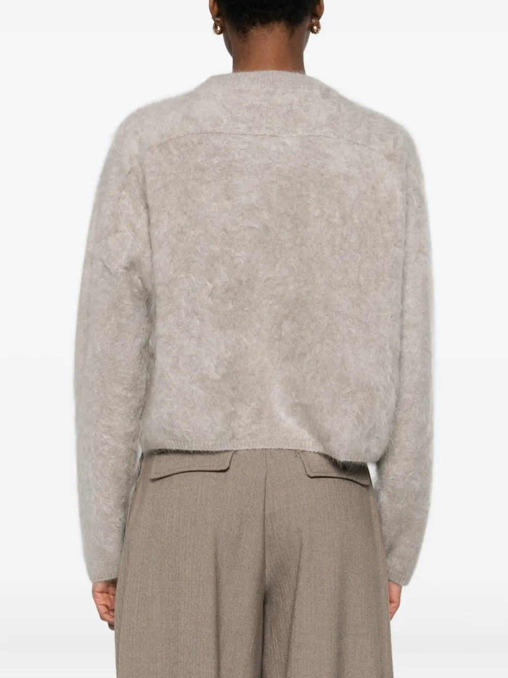 Soft Goat Cashmere Crewneck Jumper In Purple