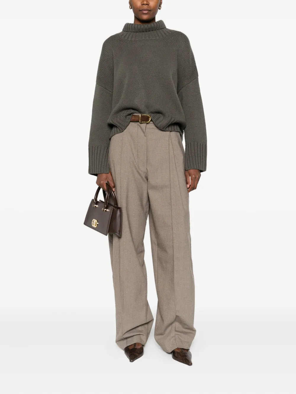 Soft Goat roll-neck ribbed sweater | Knitted Sweaters | Image 2