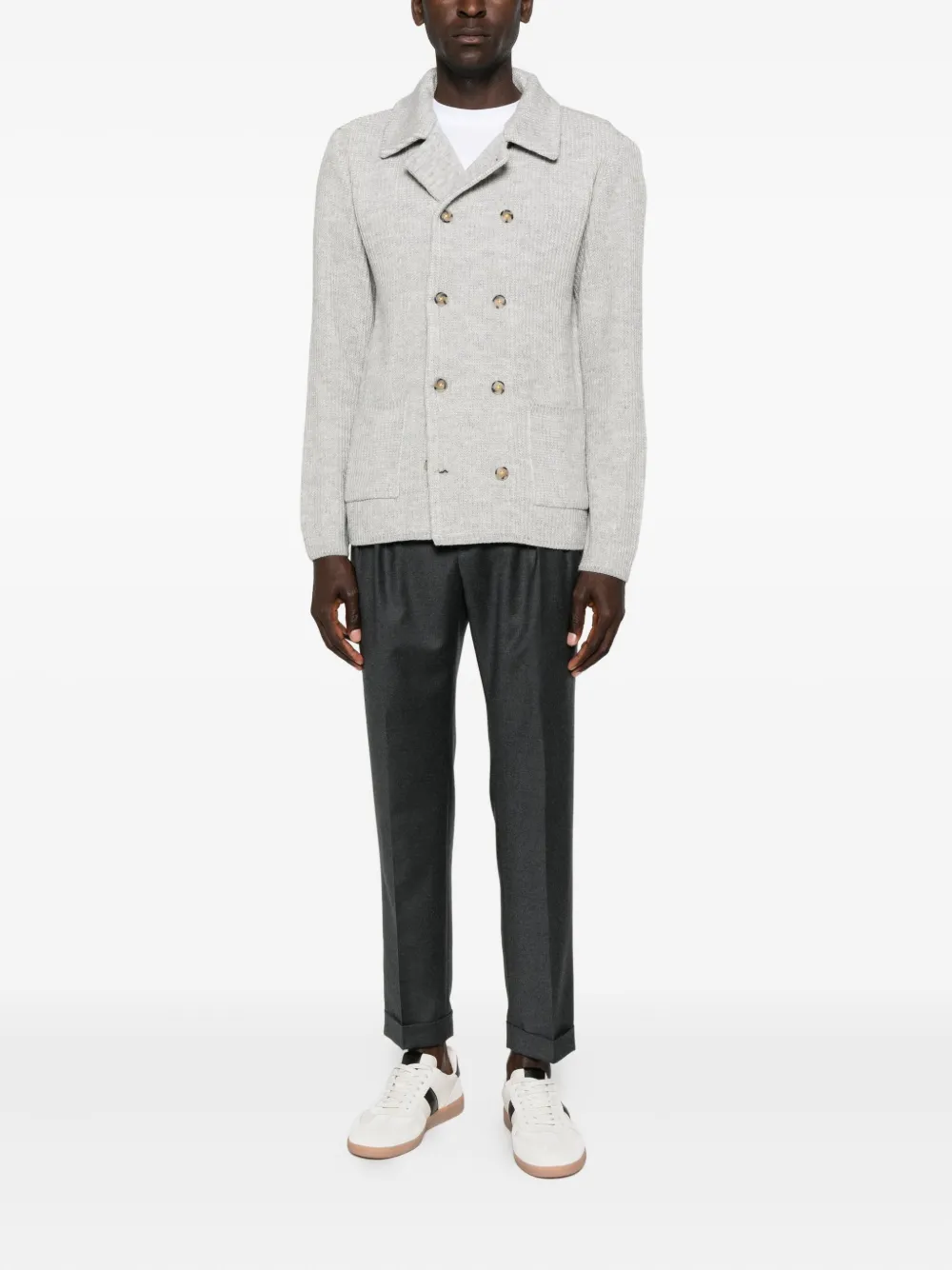 Manuel Ritz double-pleat flannel trousers - Grijs