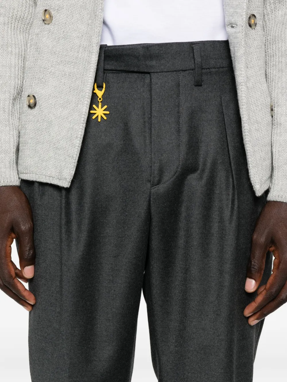 Manuel Ritz Double-pleat Flannel Trousers In Gray