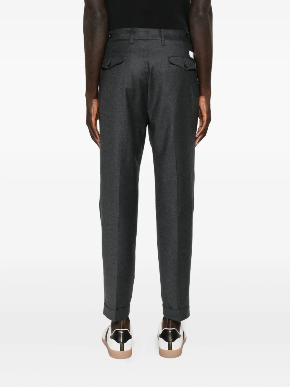 Manuel Ritz Double-pleat Flannel Trousers In Gray