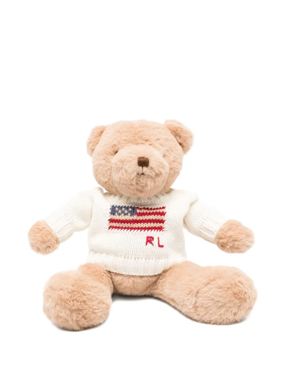 POLO RALPH LAUREN KIDS flag-knit polo bear - Toni neutri