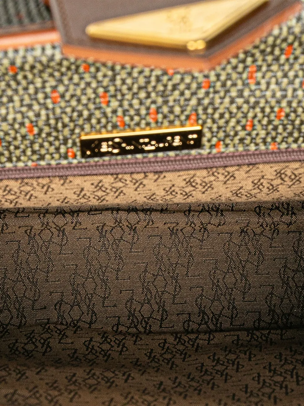Pre-owned Saint Laurent 20th Century Coated Canvas Satchel In Green