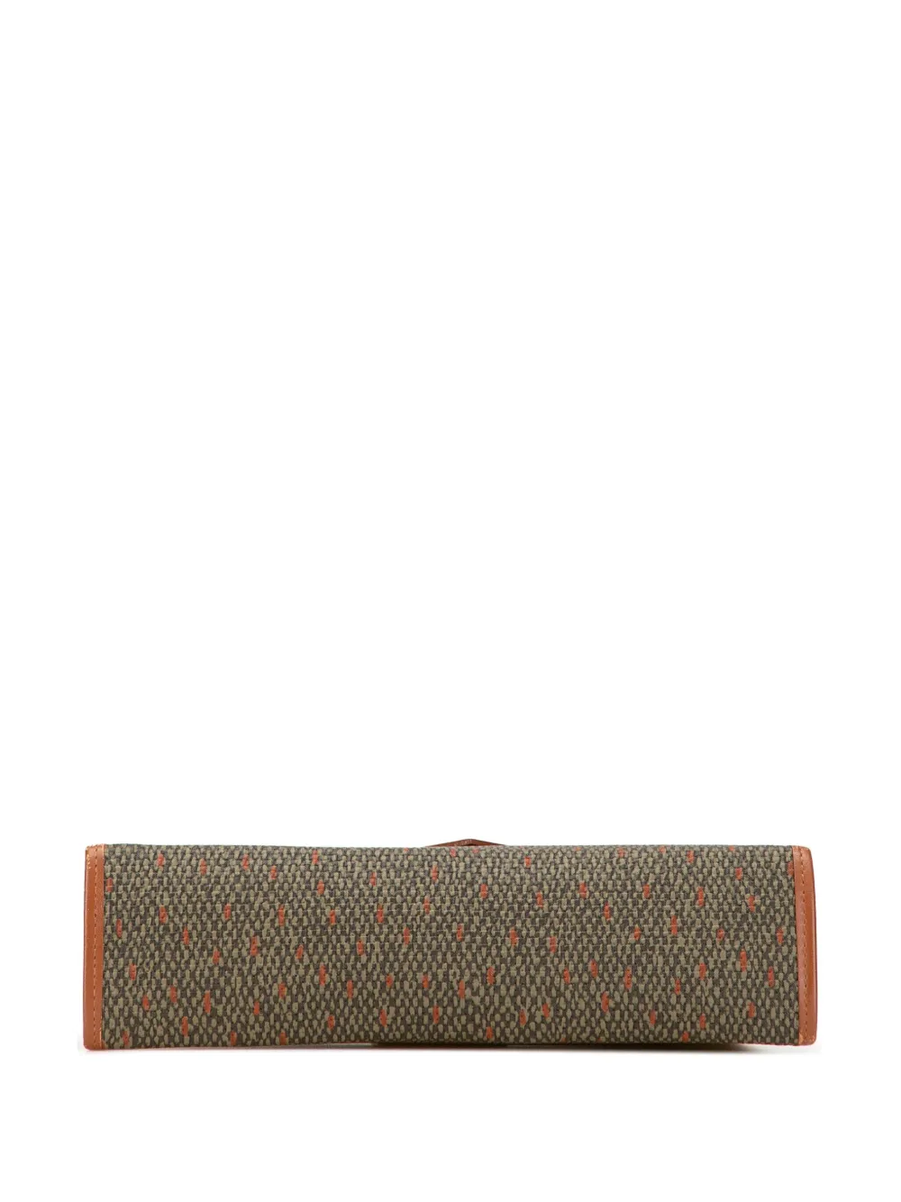Pre-owned Saint Laurent 20th Century Coated Canvas Satchel In Green