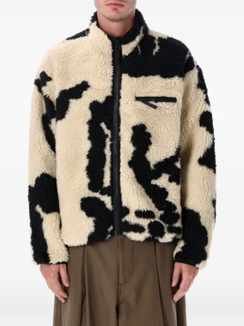 Obey zip-up patterned sherpa jacket 