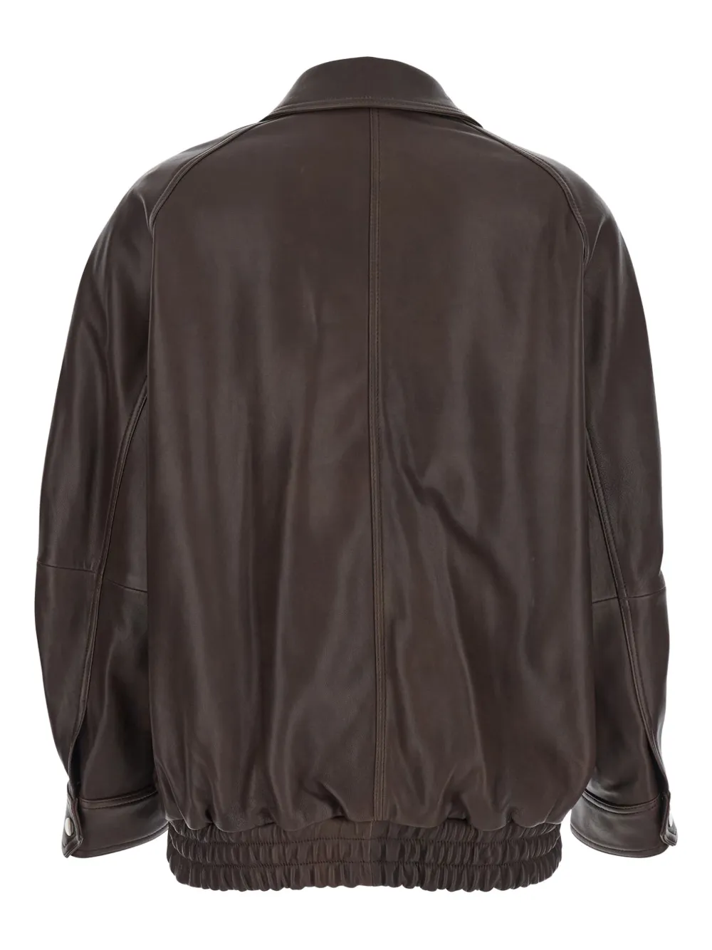 Nour Hammour Ariste Leather Jacket In Brown